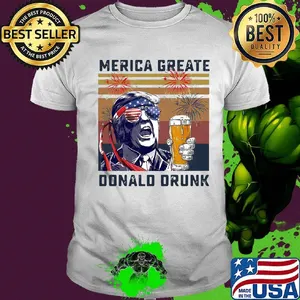 Merica greate Donalo drunk American 4th of July independence day vintage retro shirt