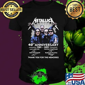 Metallica 40th anniversary 1981 2021 thank you for the memories signatures shirt
