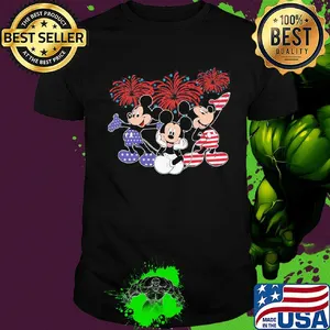 Mickey mouse firework american flag independence day shirt