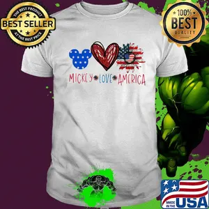 Mickey mouse love america independence day sunflower shirt