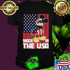 Mickey mouse made in the usa flag independence day shirt