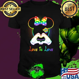 Minnie mouse love is love heart lgbt shirt