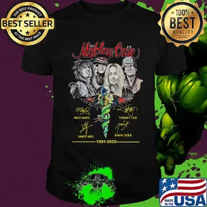 Motley crue 1981 2020 band members signatures shirt