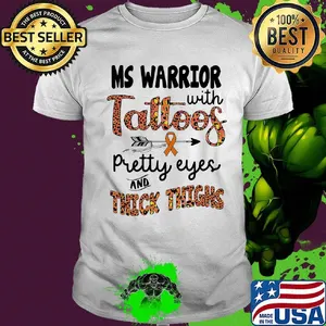 Ms Warrior with tattoos pretty eyes and thick thighs cancer awareness shirt