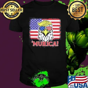 Murican wear glasses American flag shirt