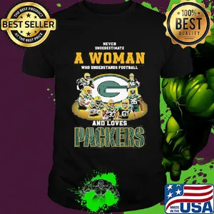 Never underestimate a woman who understands football and loves green bay packers signatures shirt