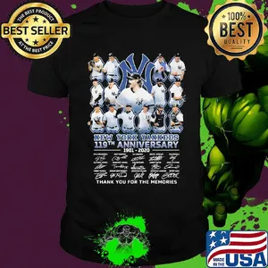 New york yankees 119th anniversary 1901 2020 thank you for the memories signatures shirt