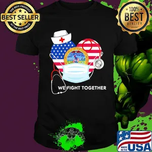 Nurse mask we fight together the great steal of the state of iowa heart american flag independence day shirt