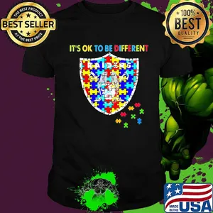 Oakland raiders it's ok to be different autism awareness shirt