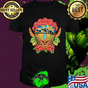 Official Butterfly skull flower shirt