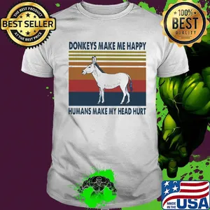 Official Donkey's make me happy humans make my head hurt vintage retro shirt