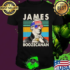 Official james boozecan wine american flag veteran independence day vintage retro shirt