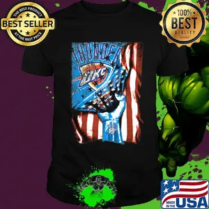 Oklahoma city thunder american flag independence day shirt