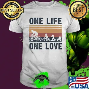 One Life One Love Bike Bikecil Vintage Retro Shirt