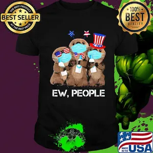 Otter mask hug soap ew people american flag independence day shirt