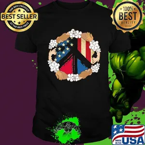 Peace juneteenth freedom day american flag independence day flowers shirt