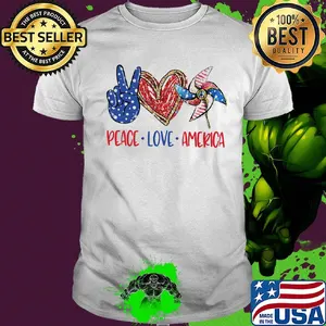 Peace love american flag independence day shirt