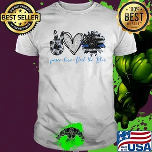 Peace Love Bad The Blue Sunflower America Flag Independence Day Shirt