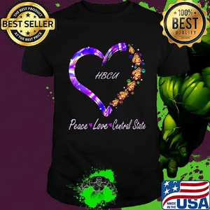 Peace love central state university hbcu heart shirt