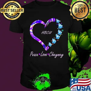 Peace love cheyney university wolves hbcu heart shirt