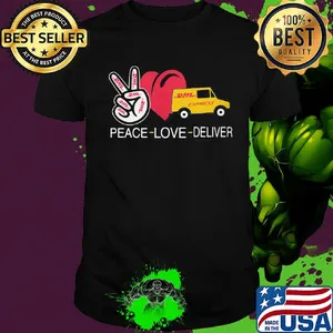 Peace love deliver dhl express heart shirt