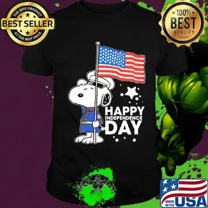 Police snoopy american flag happy independence day shirt