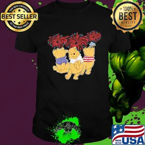 Pooh firework american flag independence day shirt