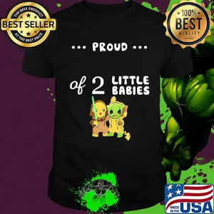 Proud of 2 little babies pokemon and baby yoda shirt