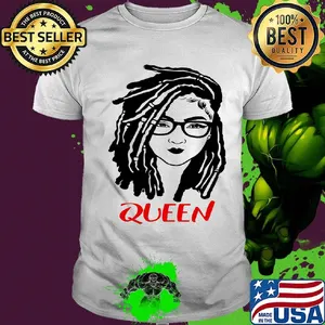 Queen Black Red Wearing Glasses Shirt