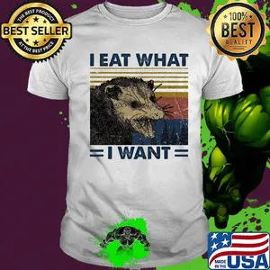Raccoon i eat what i want vintage retro white shirt