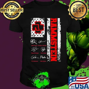 Rammstein members signatures american flag independence day shirt