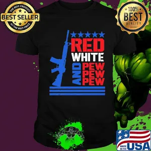 Red White And Pew Guns Star Shirt