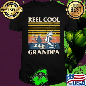 Reel Cool Grandpa Fishing Vintage Retro Shirt