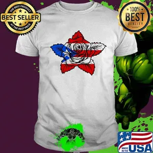 Rose American flag veteran Independence Day shirt