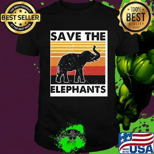 Save the elephant vintage retro shirt