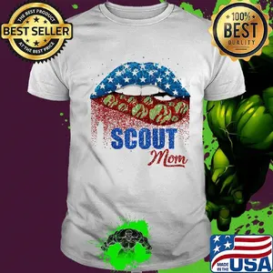 Scout mom lip American flag veteran Independence day shirt