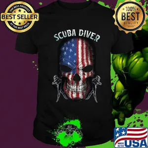 Scuba Diver American Flag Independence Day Skullcap Shirt