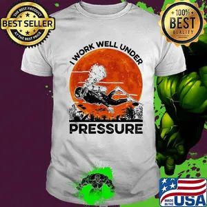 Scuba diving i work well under pressure sunset shirt