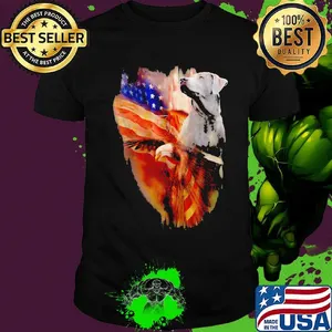 Silver Labrador Retriever American Wings Independence Day Shirt