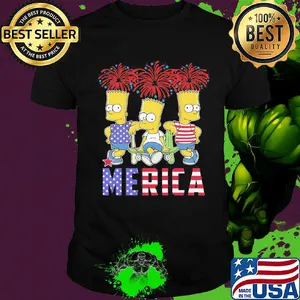 Simpsons merica firework american flag independence day shirt