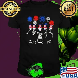 Skull drummer American flag veteran Independence day shirt