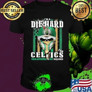 Skull I'm a die hard fan boston celtics your approval is not required american flag independence day shirt