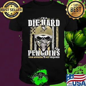 Skull mask I'm a die hard fan pittsburgh penguins your approval is not required american flag independence day shirt