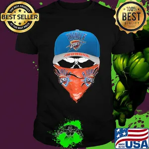 Skull mask oklahoma city thunder basketball logo shirt