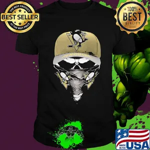 Skull mask pittsburgh penguins hockey logo shirt