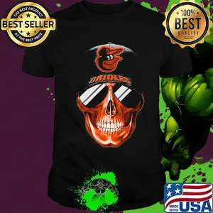 Skull smile baltimore orioles baseball shirt