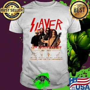 Slayer 39th anniversary 1981 2020 thank you for the memories signatures shirt