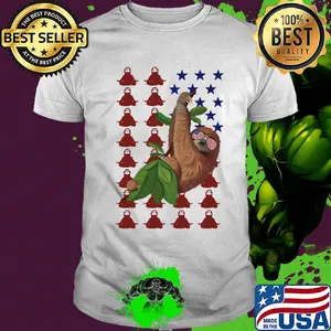 Sloth american flag happy independence day shirt