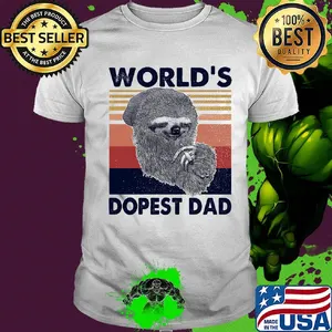 Sloth world's dopest dad happy father's day vintage retro shirt
