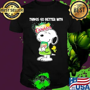 Snoopy and woodstock things go better with canada dry shirt